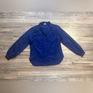 LeGrange blue button up blouse sz 14